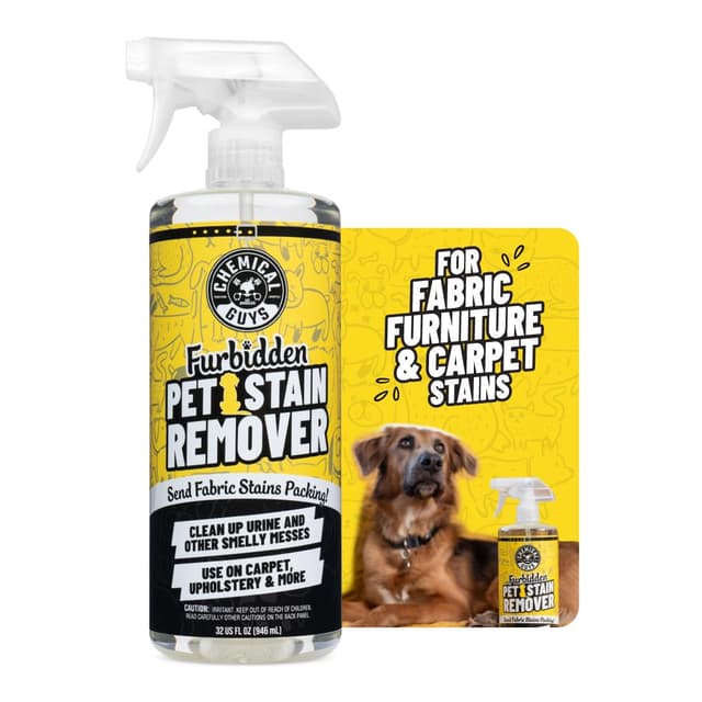 Chemical Guys Furbidden Pet Stain Remover for Car & Home, Carpet & Upholstery Cleaner, Eliminates Pet Odors & Stains from Urine & Vomit, Multi-Surface Pet Odor Neutralizer - from (32 Fl Oz)