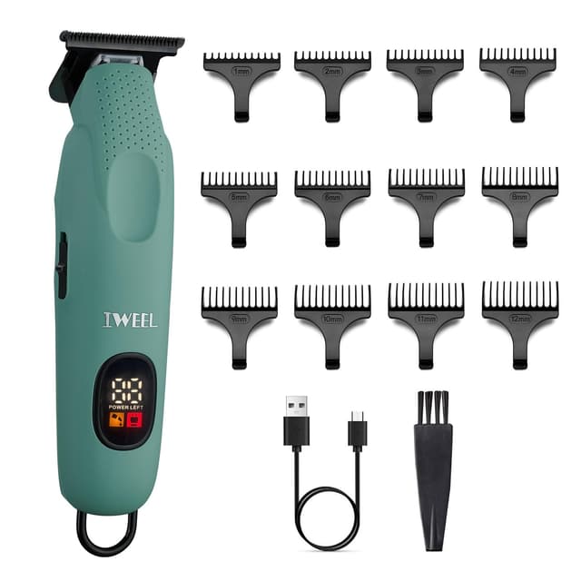 IWEEL Beard Trimmer for Men Professional Hair Trimmer for Men Hair Clippers Eletric Razor Shavers Zero Gapped T Blade Edgers Liners Cordless Rechargeable Mustache Grooming Kit for Body
