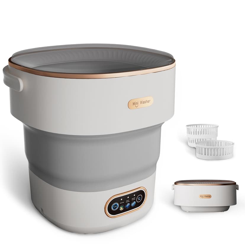 YMXA Mini Laundry Machine 16L — Foldable Portable Laundry Machine and Spinner for Baby Clothes, Underwear, Socks; Ideal for Travel, Dorms, Camping