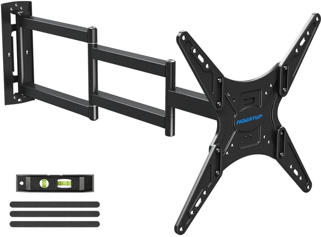 MOUNTUP Long Arm TV Wall Mount for Most 26-65 Inch TVs, Corner TV Mounts with 37.4 Inch Extension Arm, Smooth Swivel Tilt Single Stud Full Motion Bracket Max VESA 400x400mm, Holds to 77 lbs, MU0047