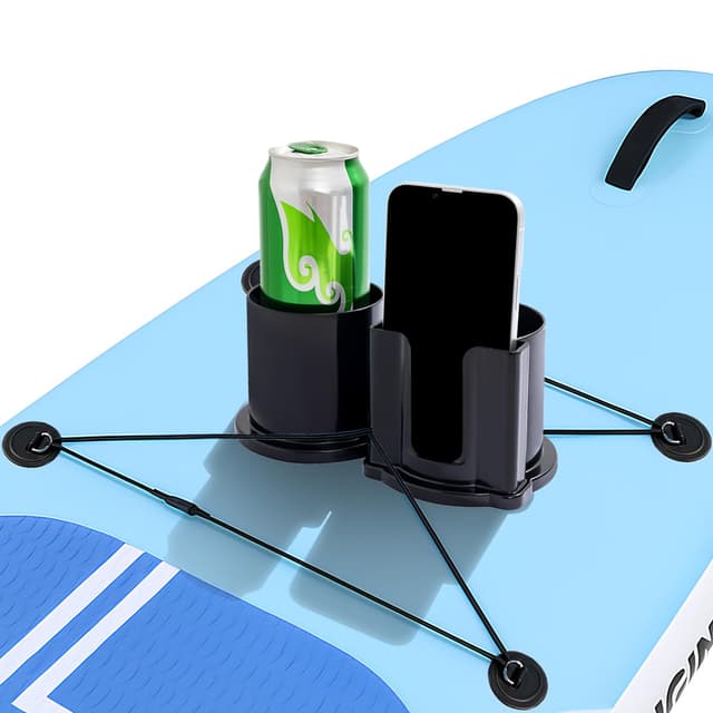Paddleboard Cup Holder, 3.15″ Diameter Paddle Board and Kayak Drink Holder, 2-in-1 Paddle Board Cup and Phone Holder Accessories for SUP Kayak Boat(Black)