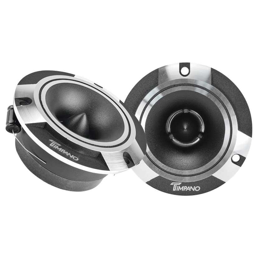 Timpano TPT-ST2 Chrome Slim Super Tweeter, 600 Watts 4 Ohm, 105 dB, 1 in Voice Coil, 3.85 inch Pro Car Sound System Bullet Tweeters (Pair)
