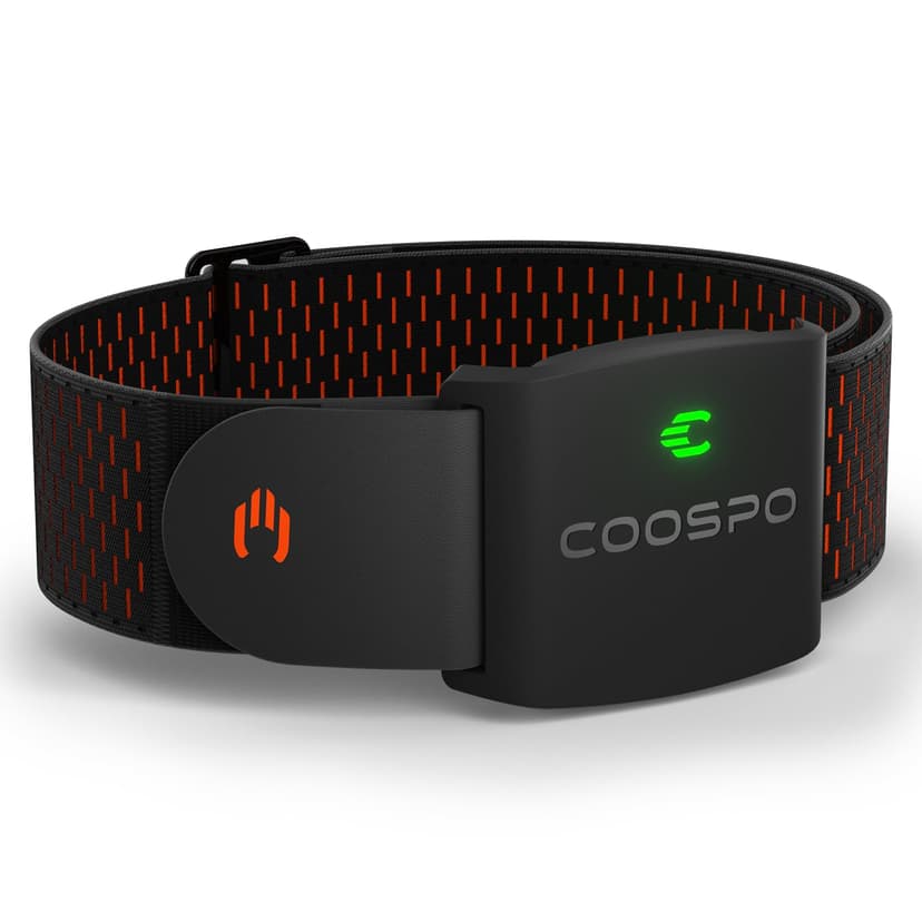 COOSPO HW9 Heart Rate Monitor Bluetooth ANT+ Armband with Accurate HR Zones/Calories Burned Data, HRM Optical Sensor for Fitness Training/Cycling/Running,Compatible with Peloton,DDP Yoga,Wahoo APP