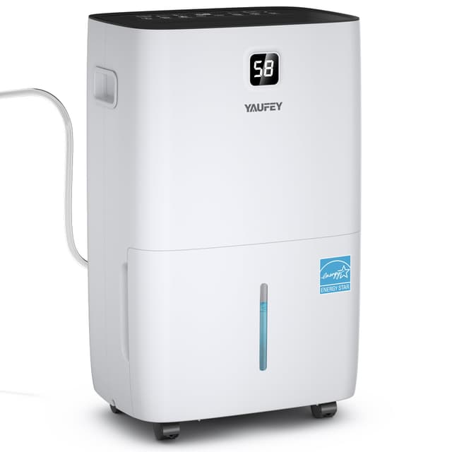 Yaufey 150 Pints Energy Star Dehumidifier with Pump for Home, Basement and Large Room up to 7000 Sq. Ft., With Drain Hose, Timer, Intelligent Humidity Control and Large Water Tank