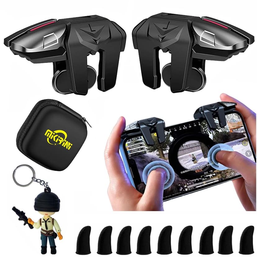 Mikirini PUBG Mobile Triggers 13 in 1 Combo, 4 Gaming Triggers Mobile Phone Game Controller for PUBG/Knives Out/Call of Duty/Rules of Survival, Aim & Fire Trigger for iPhone & Android Phone (Boy)