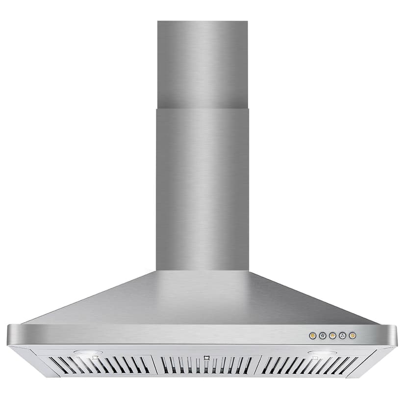 COSMO COS-63190 36 in. Vista Collection 380 CFM Ducted Wall Mount Range Hood, Button Controls, LED Lights, Stainless Steel