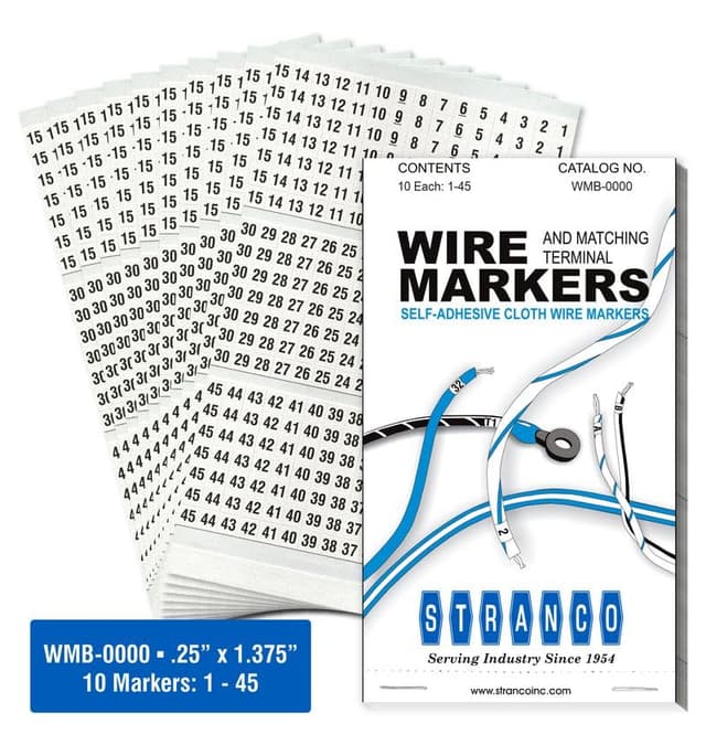 Premium Wire Marker Book for Cable Management, Vinyl-Coated, High-Tack Adhesive, Electric Panel Wire Label Stickers - 10 Pages Per Book