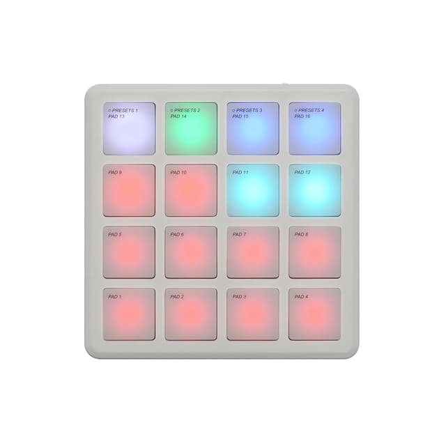 M-VAVE MIDI Controller Drum Pad Wireless Bluetooth MIDI Keyboard 16 Strike Pad Velocity Sensitive, Note Repeat, Full Level Buttons RGB Backlight Portable with Wired USB-C Built-in Battery