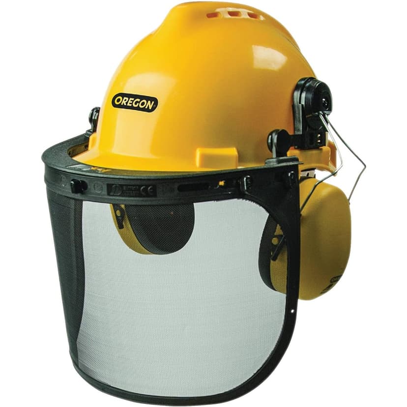 Oregon Chainsaw Safety Protective Helmet with Visor Combo Set, Yellow