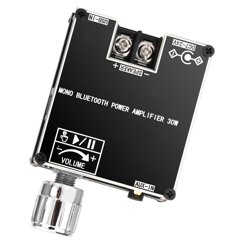 Daakro ZK-301B Bluetooth 5.3 Amplifier Board,30W Mono Channel Amp Board with TWS Pairing Function,DC 9-24V, Bluetooth/USB and AUX Inputs, Audio Amp Board for Home DIY Wireless Speakers, Password Free