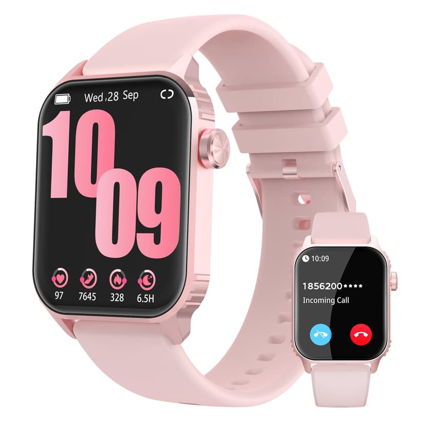 DIVOAZBVO Smart Watches for Women Men, 120 Sports Modes Smartwatch with 1.83 inches HD Display, Heart Rate/Sleep Monitor, IP67 Waterproof, Bluetooth Call & Music Control for iPhone/Android (Pink)