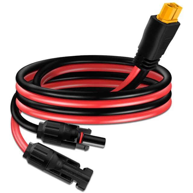 COMeap Solar Panel Cable for Ecoflow Anker SOLIX 10AWG, Compatible with MC-4 to XT60 Plug Solar Panel Connector Adapter Extension for Portable Power Station Solar Generator RV 3.4ft(1.04m)