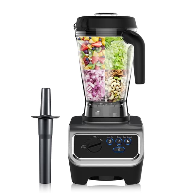 iCucina 1500w Blender for Kitchen with Pre-set Blending Programs, 64oz Heavy Duty Professional-Grade Blenders for Smoothies, Soups, Dips, Nut Butters, BPA-Free Tritan Jar