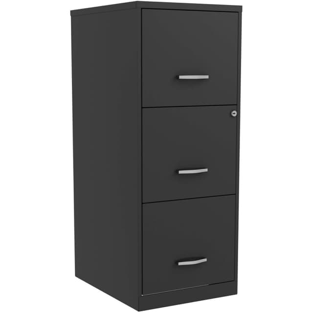 Lorell NuSparc 3 Drawer Locking Filing Cabinet | Pre-Assembled Steel Construction | Space-Saving Design is Perfect for Home and Small Office | Letter-Size | Assembled in North America