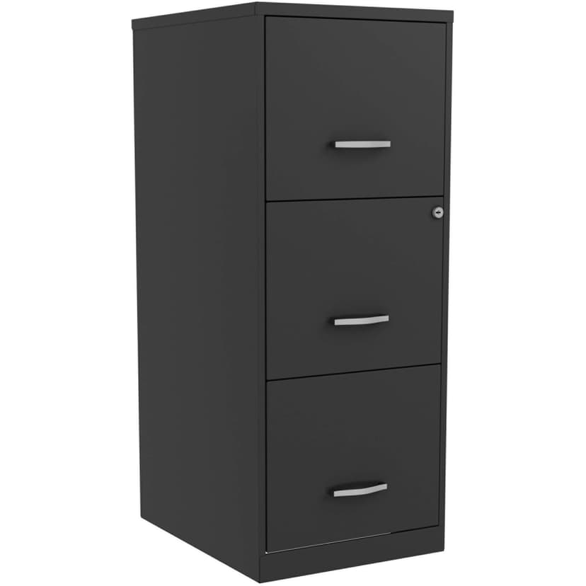 Lorell NuSparc 3 Drawer Locking Filing Cabinet | Pre-Assembled Steel Construction | Space-Saving Design is Perfect for Home and Small Office | Letter-Size | Assembled in North America