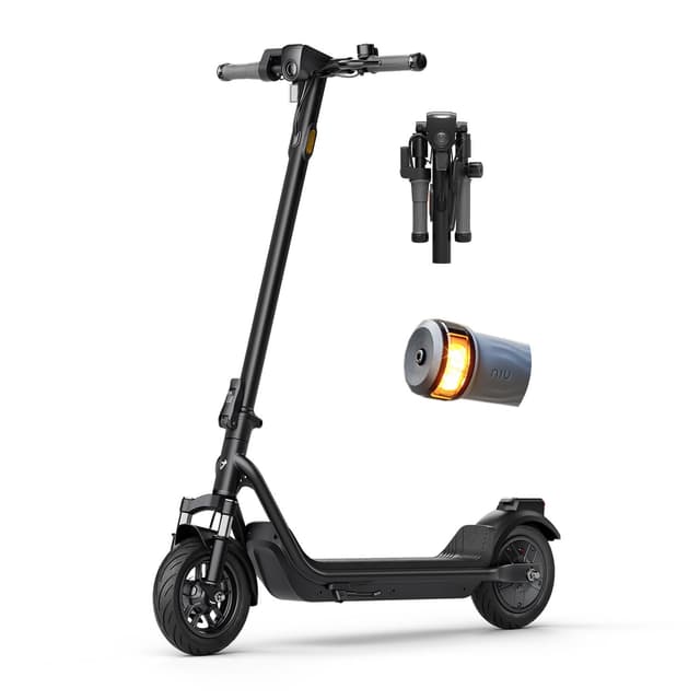 NIU Electric Scooter Adults - 100F E Scooter w/Suspension, Add. Foldable Handlebar and Turn Signals, 600W Peak Power, 18 Miles Max Range, 17.4 MPH, Lightweight Escooter for Commute