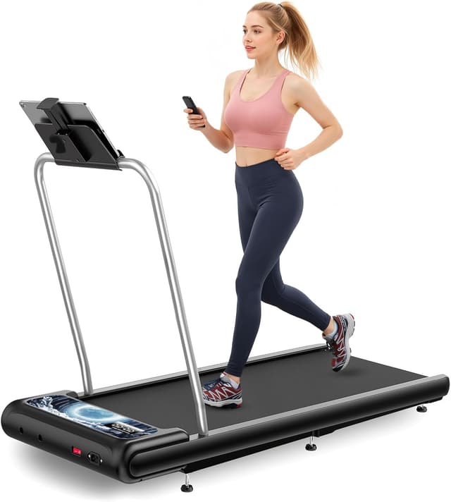 Walking Treadmill Pad with Incline Handle Bar, Silent Fitness Equipment, Treadmill with 4-in-1 Modes, Easy Assembly, Portable Home Gym Equipment