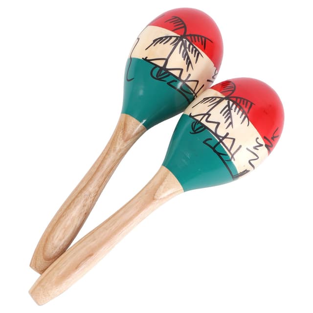 2 Pcs 9.6-Inch Wooden Maracas - Colorful Maracas for Adults, Maracas for Adults, Clear Rhythm for Parties, Festivals, Classroom Music & Lessons, Ideal Percussion
