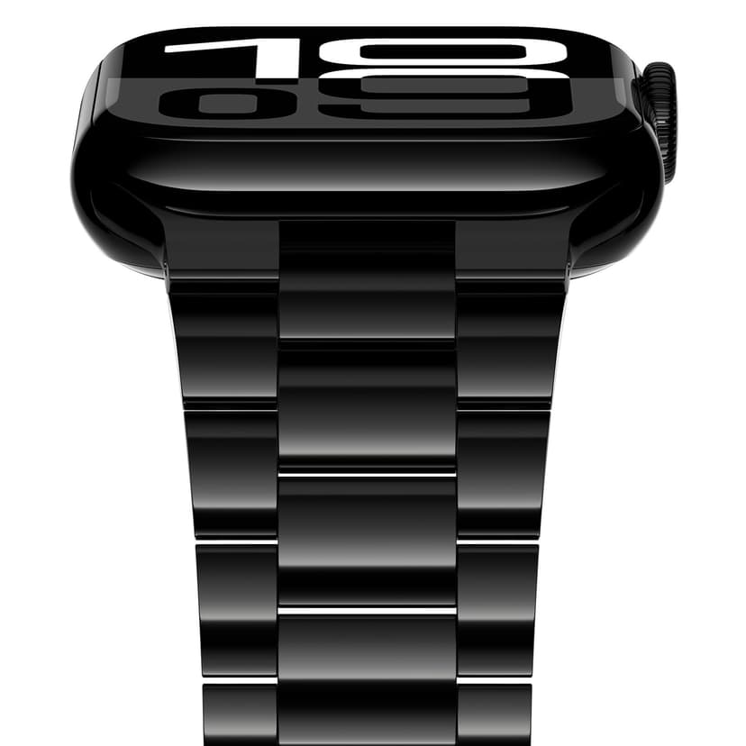 iiteeology Lightweight Stainless Steel Band Designed for Apple Watch Series 1-11, 42mm, 41mm, 40mm, 38mm, SE2&SE3, Replacement iWatch Bands for Women, Jet Black