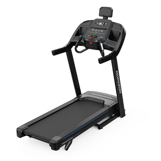 Horizon Fitness 7.0AT Treadmill, Black, Heavy Duty, LCD Display, Built-in Speakers, Heart Rate Monitor, USB Charging Port, Wheeled