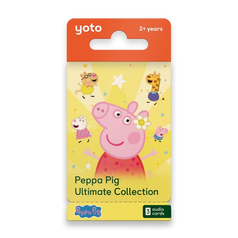 YOTO Peppa Pig Ultimate Collection - 3 Kids Audio Cards for Use with Player & Mini All–in–1 Audio Player, Screen–Free Listening with Fun Festive Music for Playtime Travel & Holiday Parties, Ages 2+