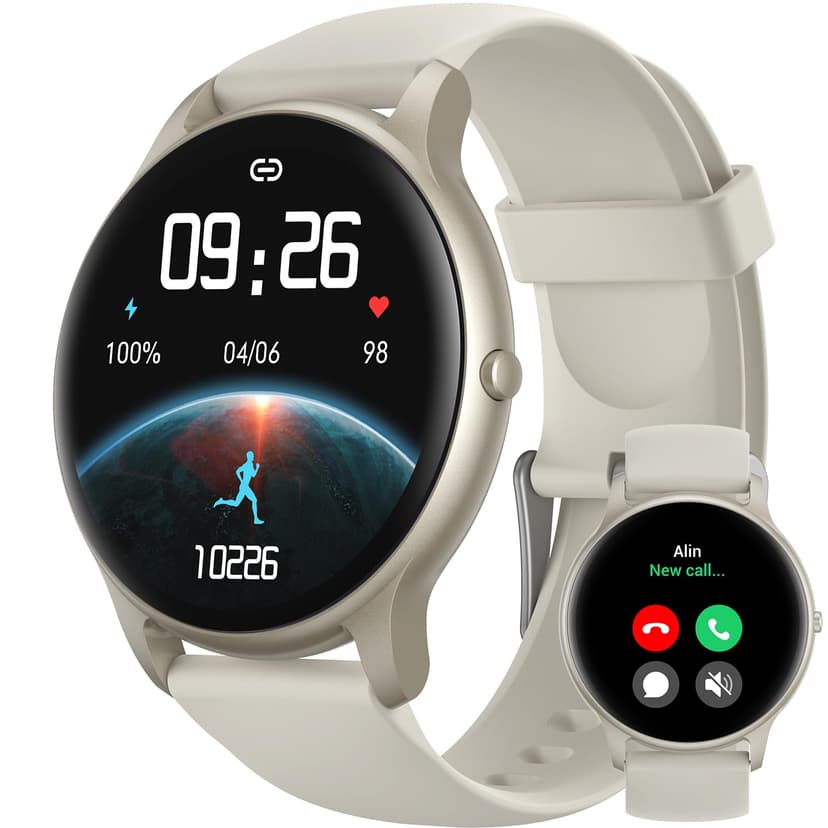 Parsonver Smart Watch(Answer/Make Calls), Smartwatch for Women Men, 100+ Sport Modes/Heart Rate/Blood Oxygen/Sleep Tracker, Pedometer, IP68 Waterproof Fitness Tracker for Android iPhone, Starry Silver