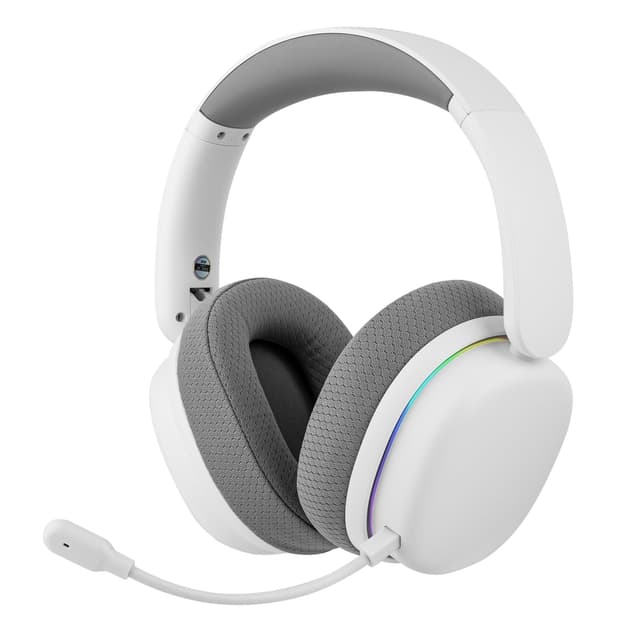 EPOMAKER X Aula G7 Pro Wireless Gaming Headset, Dual Mode BT5.3 & 2.4GHz, 7.1 Surround Sound, 80+ Hour Battery, RGB Light, with Noise Canceling Mic for PS5, PS4, Switch, PC (White)