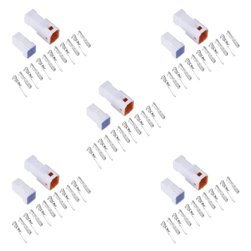 MUYI 5 Kits 6 Pin Way JST Waterproof Connector 26-22 AWG Electric Socket 0.13~0.33mm² Wire-to-Wire Connectors 2.0mm JWPF-VSLE Series JST Plugs