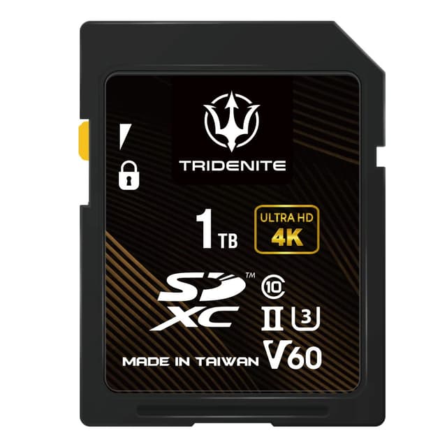 TRIDENITE SD Card 1TB V60, 245MB/s UHS-II U3 4K Ultra Full HD, Professional Grade SDXC Memory Card