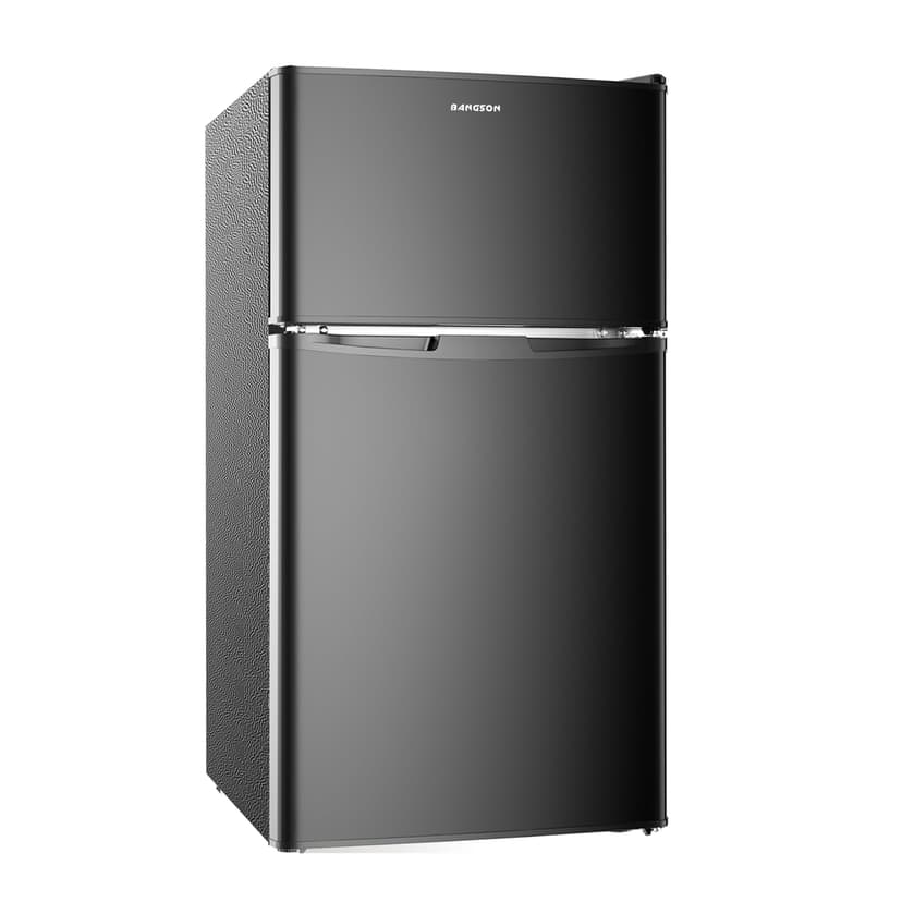 BANGSON Mini Fridge with Freezer, 2 Door Small Refrigerator with Freezer, Small Fridge for Bedroom, 3.2 CU.FT, For Home, Office, Dorm, Garage or RV, Black
