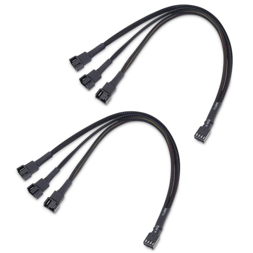 Cable Matters 2-Pack 3 Way 4 Pin PWM Fan Splitter Cable - 12 Inches / 30cm, 1x PWM-Controlled with 2 Follower, PC Fan Splitter 1 to 3 Converter