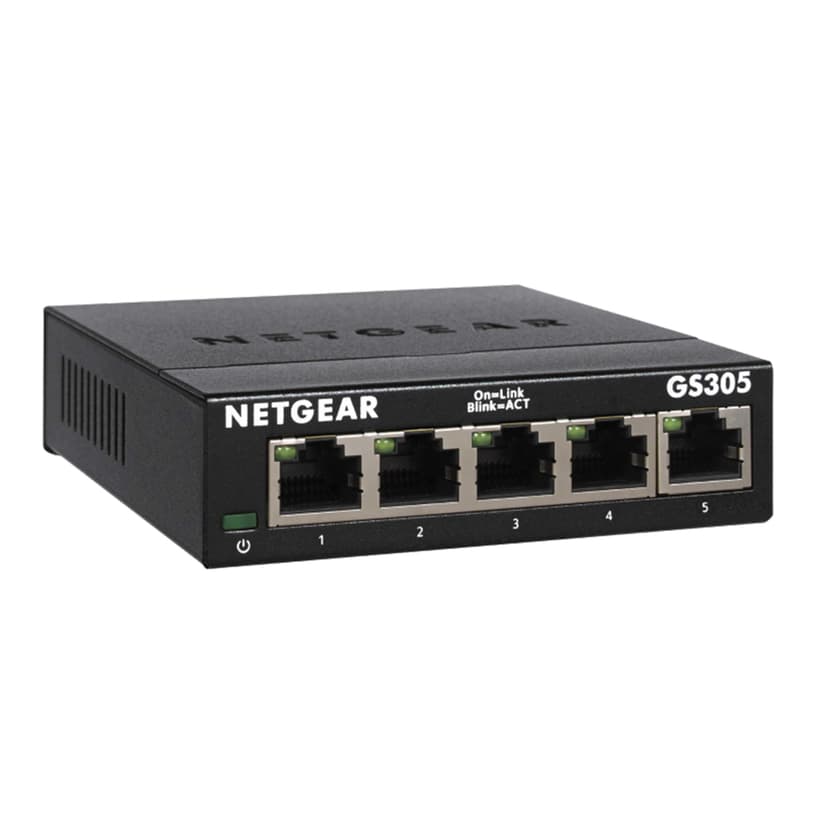NETGEAR 5-Port Gigabit Ethernet Unmanaged Essentials Switch (GS305) - Home Network Hub, Office Ethernet Splitter, Plug-and-Play, Silent Operation, Desktop or Wall Mount