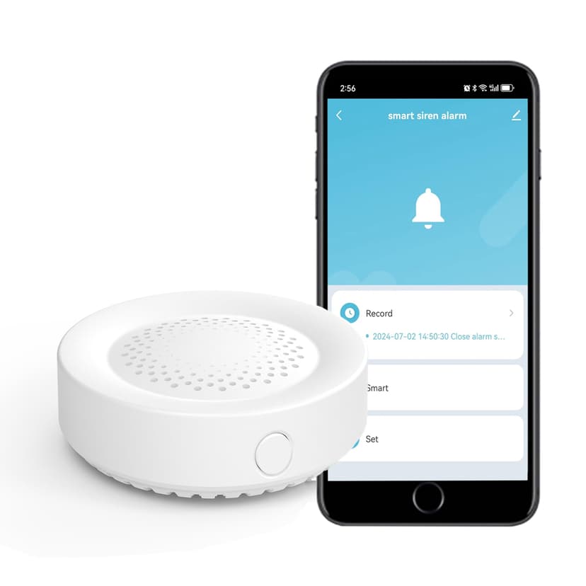WiFi Smart Siren Alarm: 100db Sounder, App Control, Wireless Burglar Alarm, Compatible with Alexa