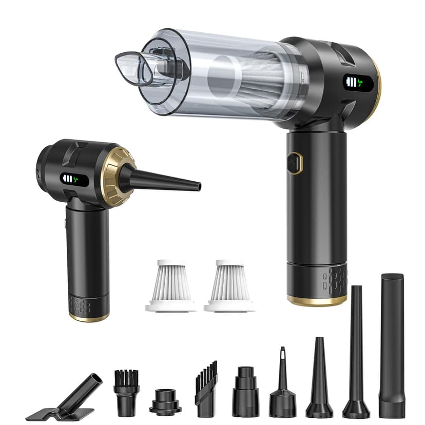 Higoom Cordless Handheld Car Vacuum Cleaner,Rechargeable Portable Lightweight Dust Blower,22000PA Powerful Suction Mini Vacuum Cleaner for Deep Cleaning of Home,Car and Pet Hair(Black-Gold)