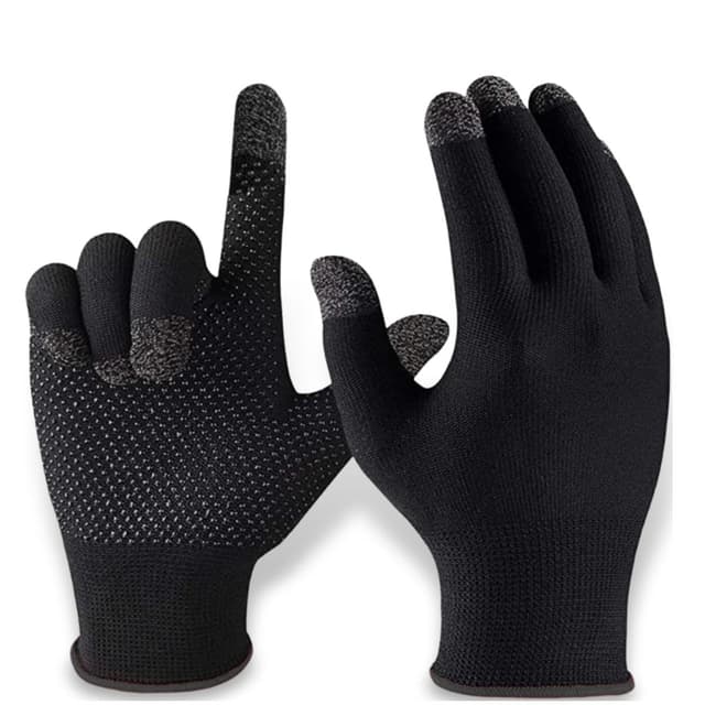 QPOIBSD Mobile Game Gloves, Ultra-Thin Mobile Gaming Gloves，Anti-Sweat Mobile Finger Sleeve Breathable for High-Ranking Players Mobile Game Streamer (Black Gold)