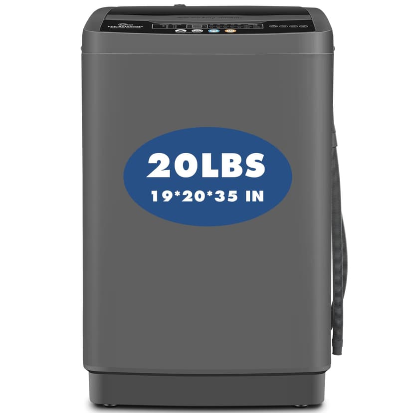 Nictemaw Portable Washing Machine, 20Lbs Capacity Full-Automatic Portable Washer Machine, 2.8Cu.ft Compact Laundry Machine with Drain Pump, 10 Programs & 8 Water Levels for Apartment Dorm RV