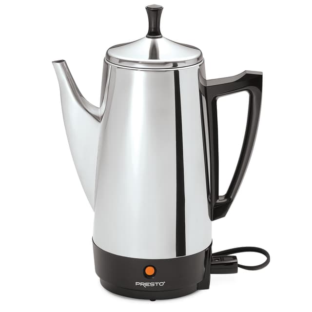 Presto 02811 Stainless Steel Electric Coffee Percolator - 12-Cups, Easy-Pour Spout, Stay-Cool Handle, Make 2-12 Cups