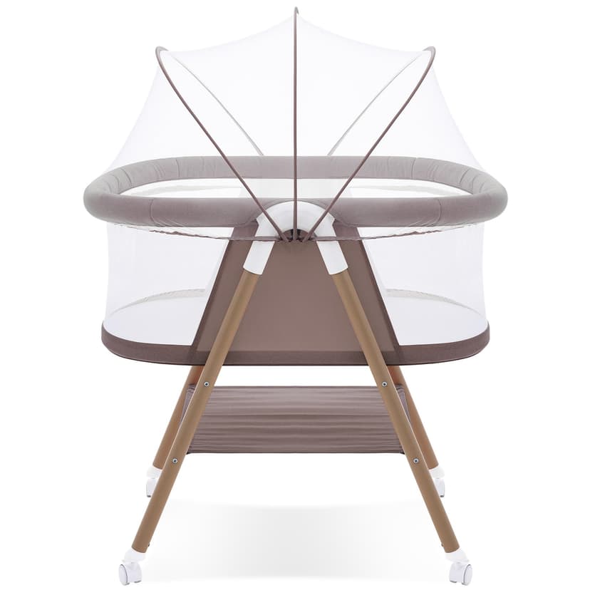 GYARING Baby bassinets,3 in1 Baby Crib, Sturdy, Portable & Easy to Assemble,Mosquito net and Portable Bag Included. (Khaki)