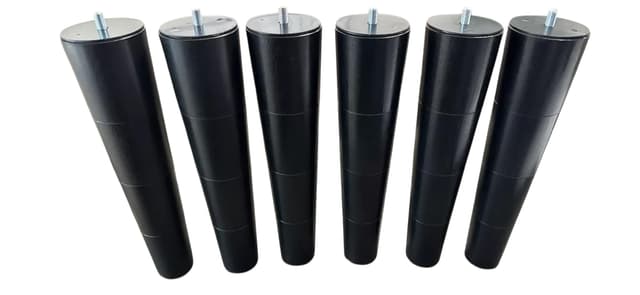 12 inch Tempurpedic Tapered Adjustable Base Legs Set of 6, M8 Threading.