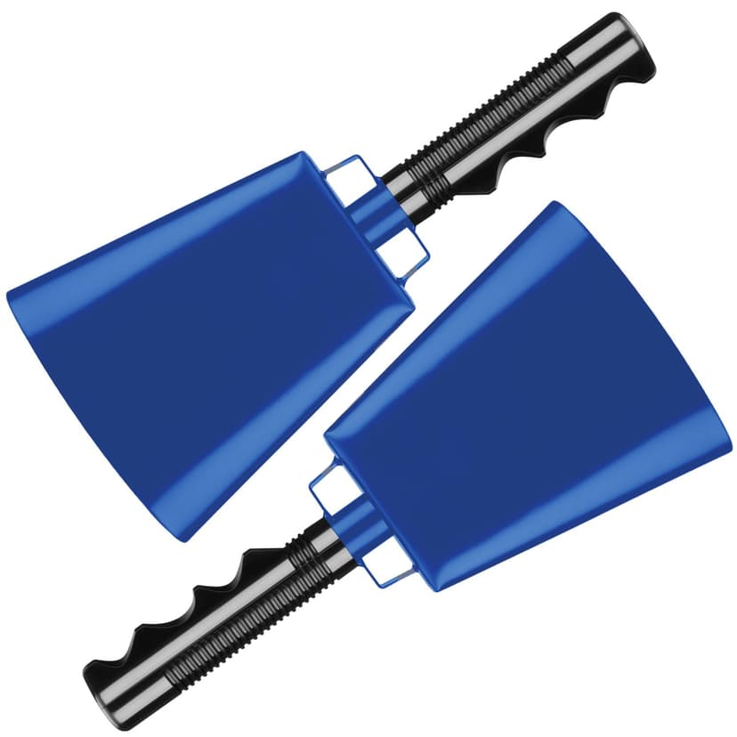 Deke Home - 2 Pack 10 Inch Steel Cowbells with Handle, Loud Noise Makers for Football, Sports, Parties, Competitions, School Spirit & Safety, Large Hand Bell for Cheering & Percussion Instrument