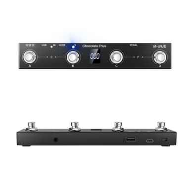 M-VAVE Chocolate Plus Wireless MIDI Foot Controller 4 Buttons BT Rechargeable, APP Control