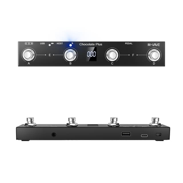 M-VAVE Chocolate Plus Wireless MIDI Foot Controller 4 Buttons BT Rechargeable, APP Control