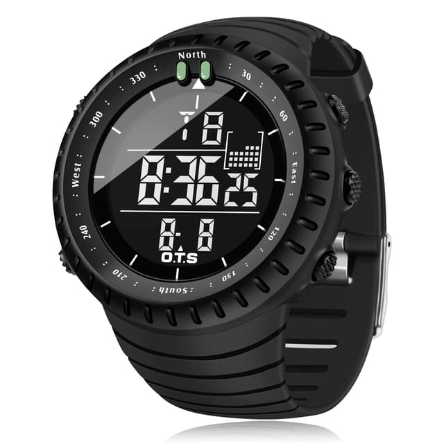 PALADA Men's Digital Sports Watch Waterproof Tactical Watch with LED Backlight Watches for Men (Black)
