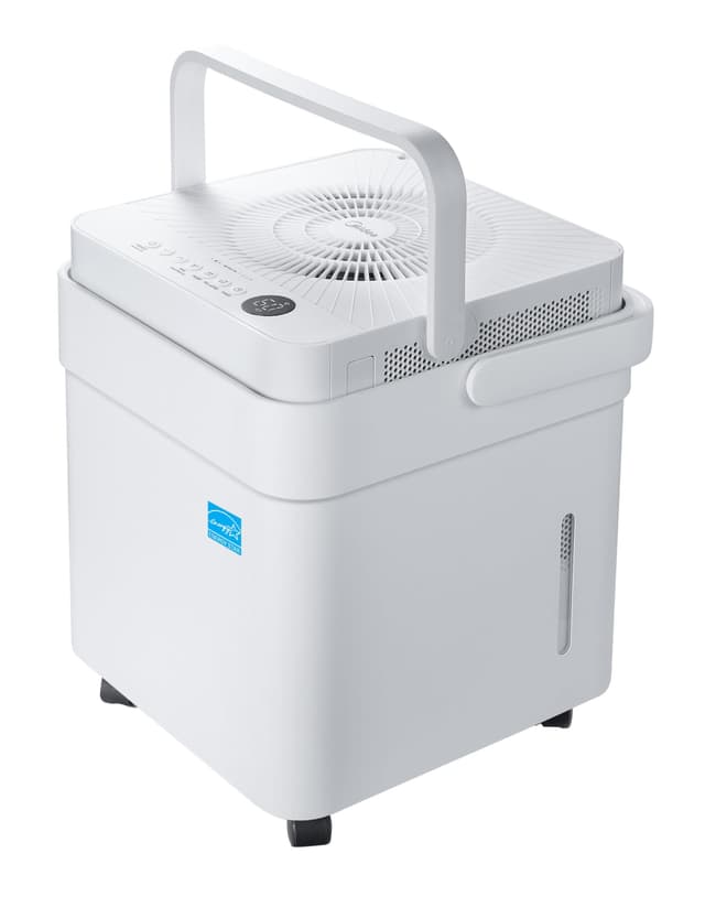 Midea Cube 50 Pint Dehumidifier for Basement and Rooms at Home for up to 4,500 Sq. Ft., Smart Control, Compatible with Alexa (White), Drain Hose Included