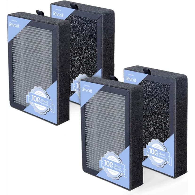 LEVOIT LV-H128 Air Purifier Replacement Filter, Genuine LV-H128-RF Air Filters, Capture Dust Smoke Pollen, Activated Carbon, 3-Stage Filtration System, 2 Piece Set, 2 Pack