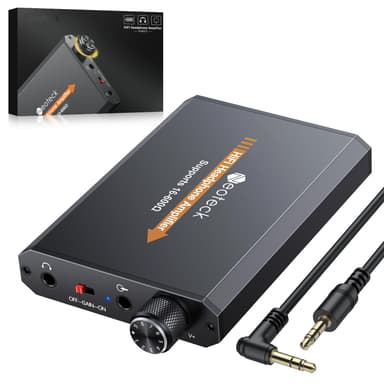 Neoteck Amplifier 16-600 Ohm Portable Headphone Amplifier,3.5mm Jack Rechargeable Headphone Amp with Volume Control,Two-Stage Gain Switch, Headset Amplifier for PC/CD/MP3/MP4 Players