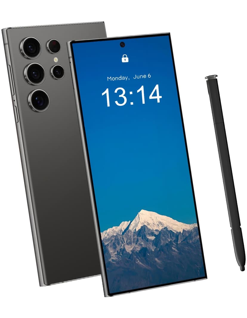 luckeu I25 Ultra Unlocked Cell Phone,Built in Pen 6.99" HD Screen 8GB+256GB Smartphone,Android 14 7000mAh Battery Fast Charging Mobile Phone, 5G/Dual SIM Phone/GPS/Face ID - Black