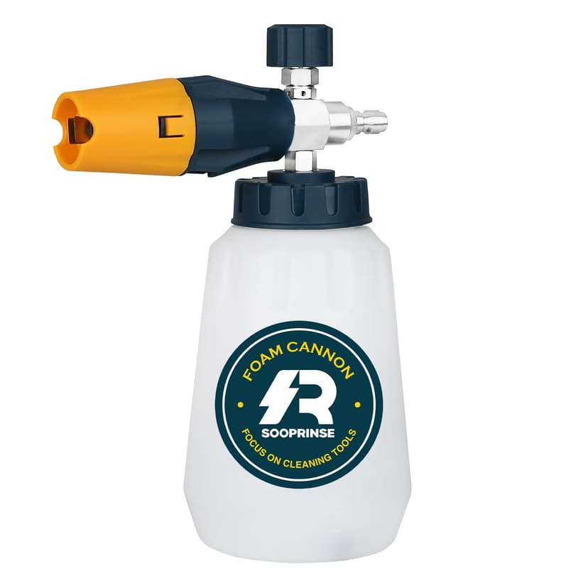 Sooprinse Foam Cannon with 1/4 Inch Quick Connector, Heavy Duty Car Foam Blaster Wide Neck Adjustable Snow Foam Lance for Pressure Washer, 1 Liter