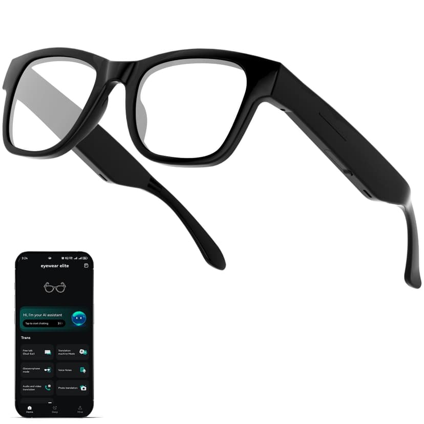 OICIIDO AI Translation Smart Glasses with Chat GPT for Men and Women - Real-time Translator 164 Languages, Music Playback & Hands-Free Calls for Daily Use, Travel