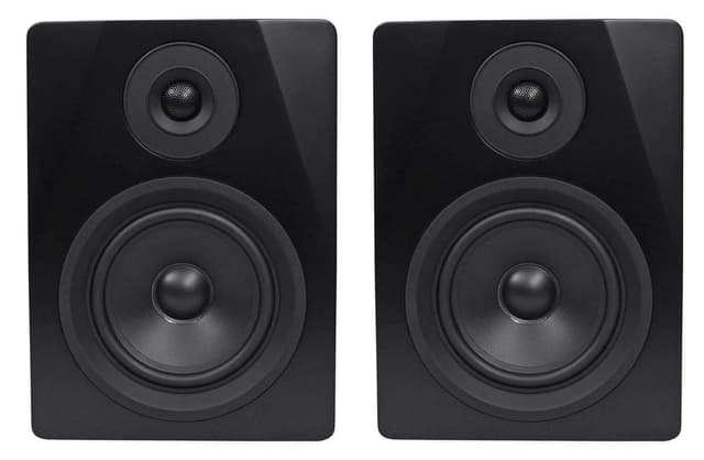 Rockville APM5B Powered USB Studio Monitor Speaker Pair in Black, 5.25", 2-Way, 250W, EQ, MDF Wood, RCA/XLR, Perfect for Studios, Recording, Music
